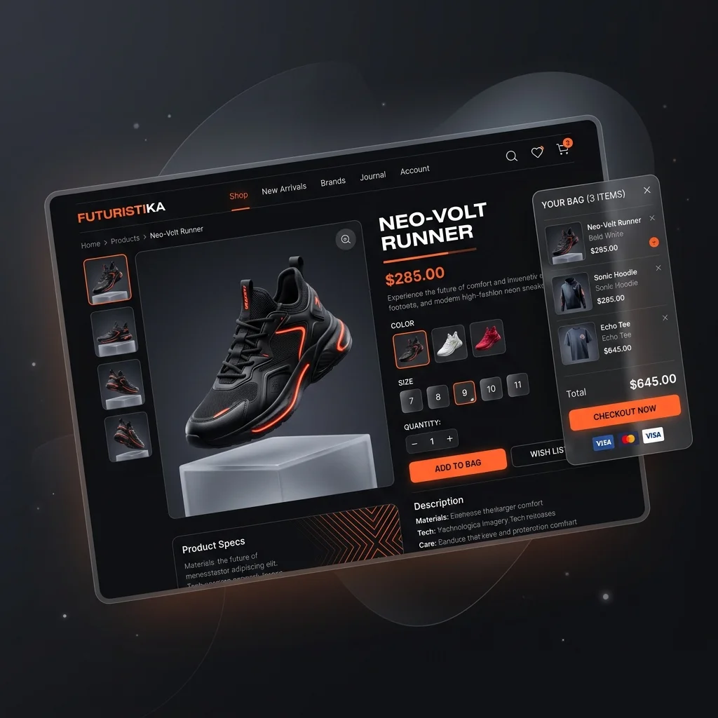 E-commerce digital shopping aesthetic